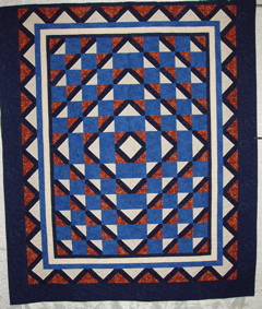 F 17 Rochelle Schneider - Singin' the Blues - HM Large Traditional Pieced Commercially Quilted